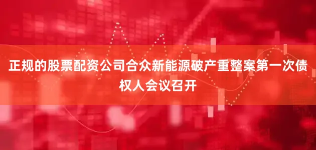 正规的股票配资公司合众新能源破产重整案第一次债权人会议召开